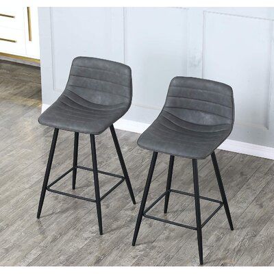 Counter Height Bar Stools Set Of 2 With, Comfortable Bar Height Stools With Backs