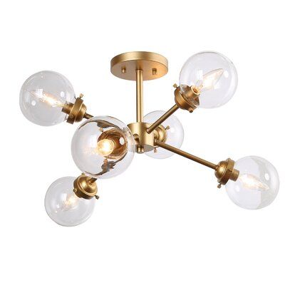 Hinojo 6 Light Sputnik Sphere Chandelier Wayfair Havenly Light Sputnik Sphere Chandelier, Gold Sputnik Chandelier Wayfair