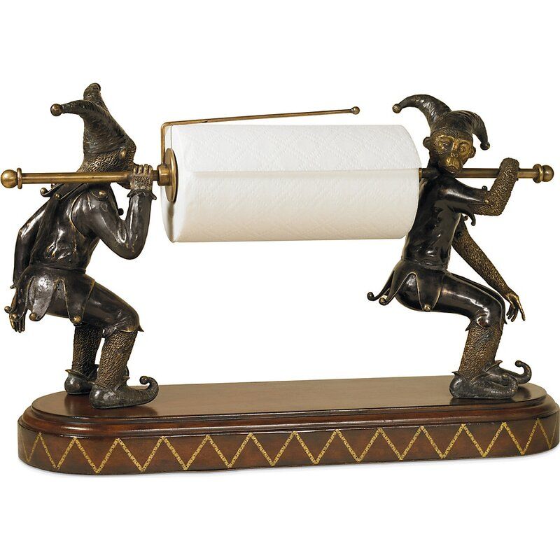 Maitland-Smith Leather Jester Monkey Free-Standing Paper Towel Holder