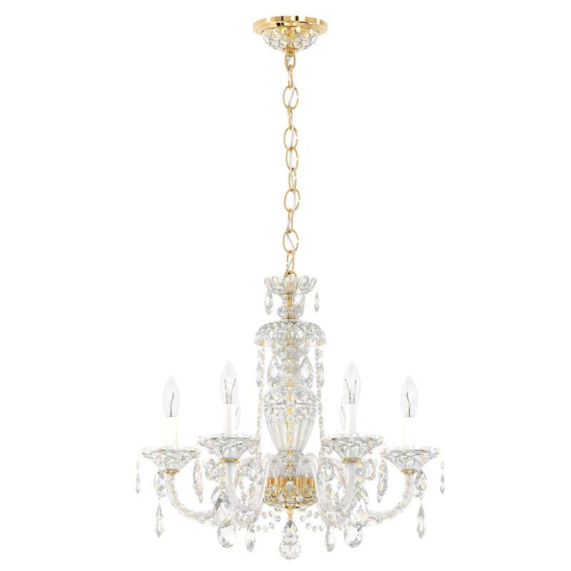 Schonbek Sterling 6-Light Candle Style Classic / Traditional Chandelier Finish: Swarovski Elements Clear