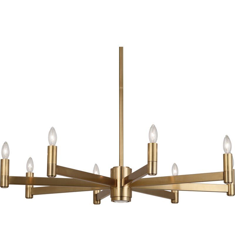 Robert Abbey 9 - Light Candle Style Classic / Traditional Chandelier Finish: Brass