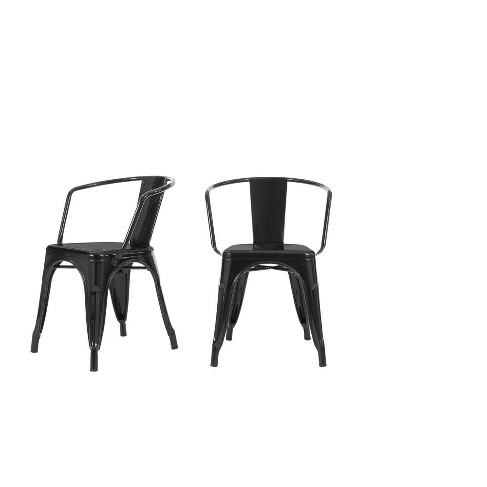 Stylewell Black Metal Dining Chair Set, Metal Dining Chairs Set Of 2