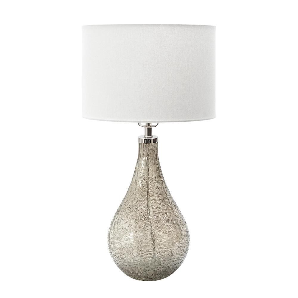 nuLOOM 23 in. Gray Shelton Glass & Metal Indoor Table Lamp