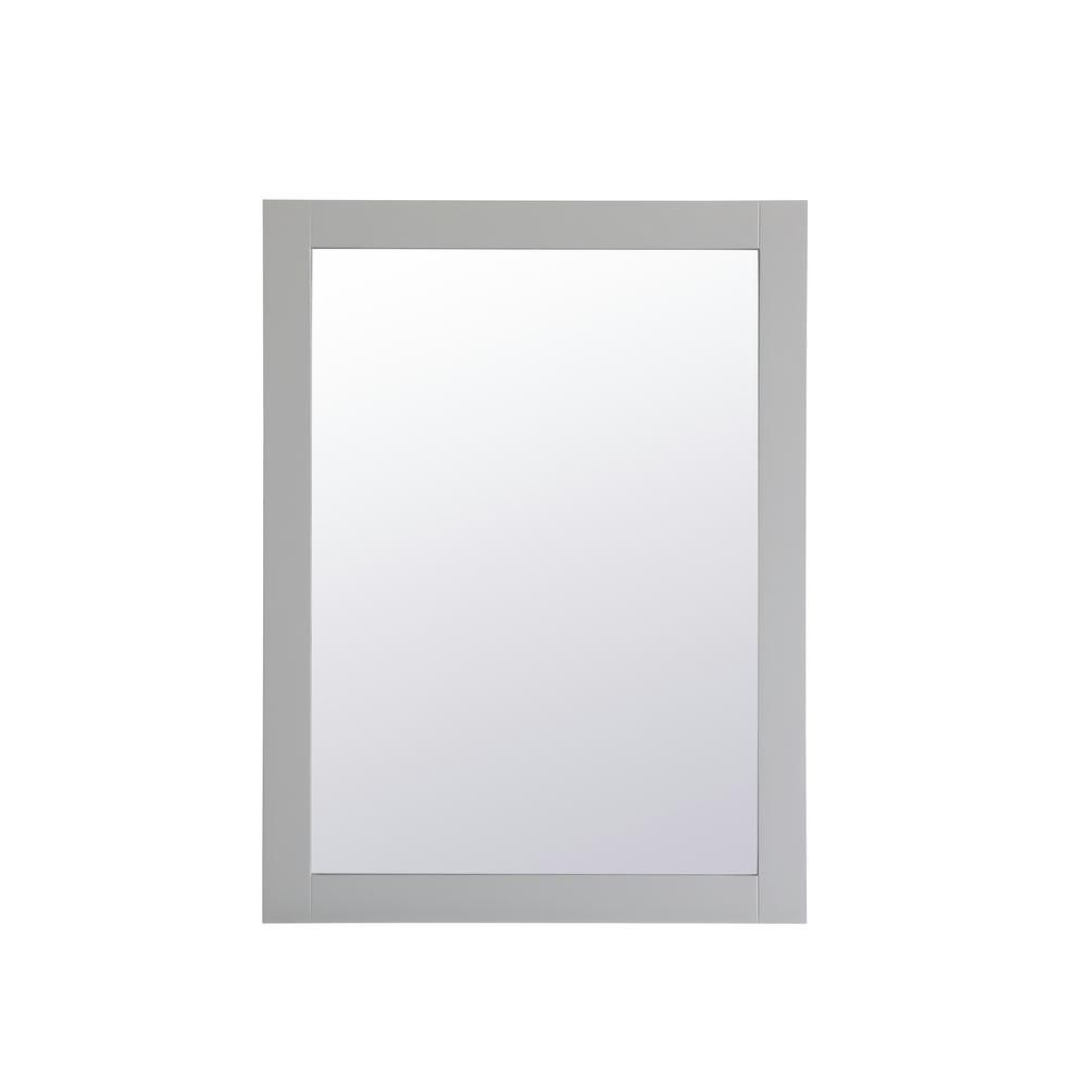 Elegant Furniture Timeless Home 36"H X 27"W Contemporary Rectangular MDF Wall Mirror in Grey