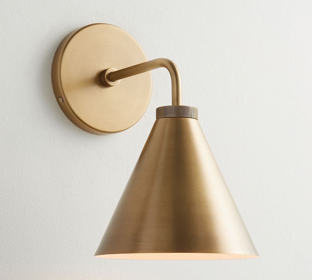 Tumbled Brass Walker Tapered Single Sconce, Set of 2