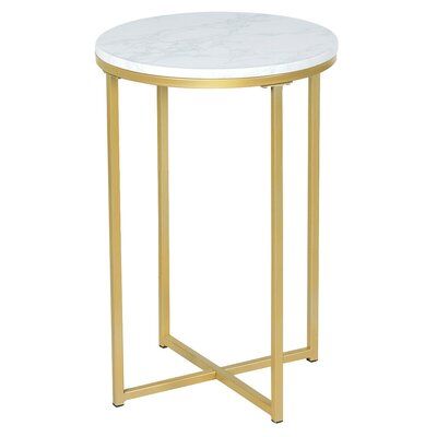 X Shaped Marble Top Small Round Side, Small Round Side Tables Wayfair