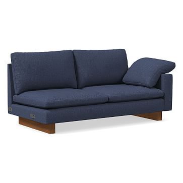 Harmony Petite RA 2 Seater Sofa, Down Blend, Deco Weave, Midnight, Dark Walnut