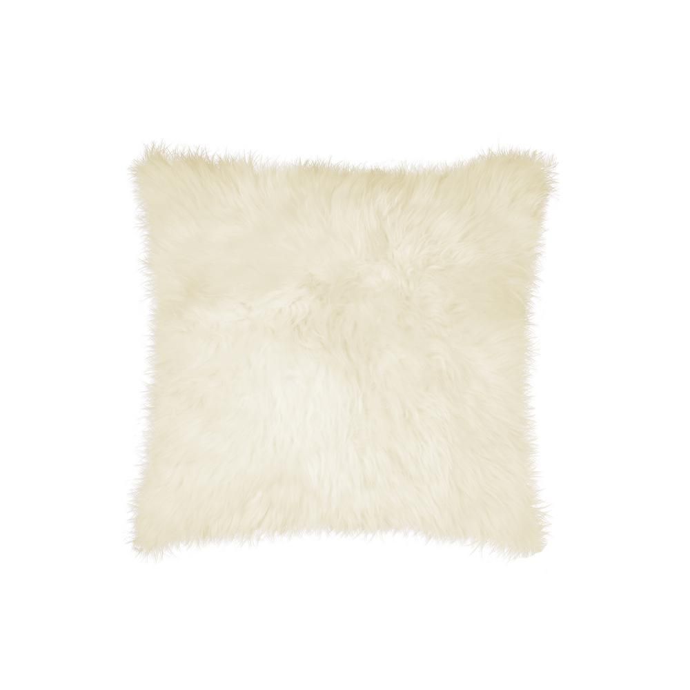 Lifestyle Group New Zealand Natural 18 in. x 18 in. 100% Sheepskin Pillow