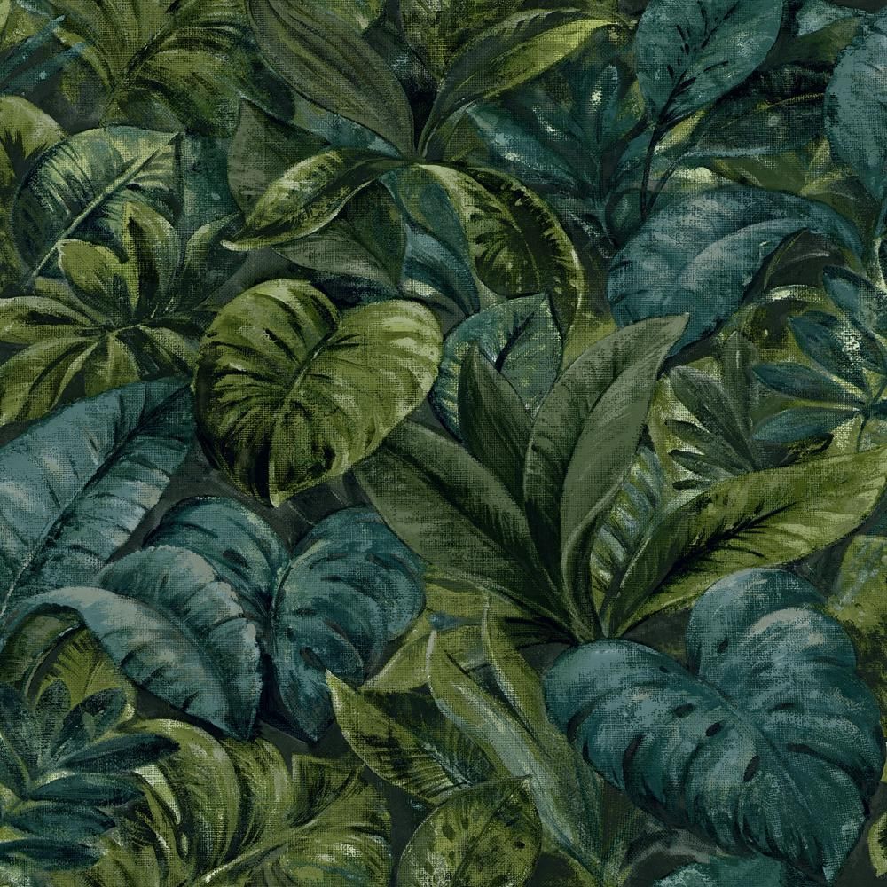 Walls Republic Green Thick Jungle Foliage Wallpaper / Dry Strippable Wallpaper