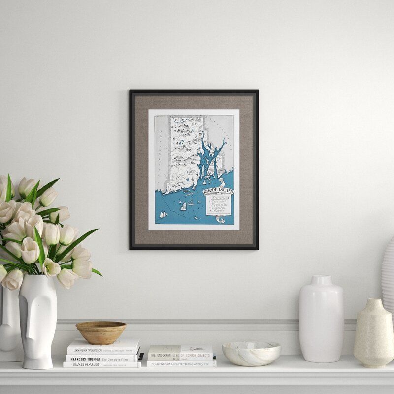 Providence Art 'Illustrated Map of Rhode Island' Framed Graphic Art Print