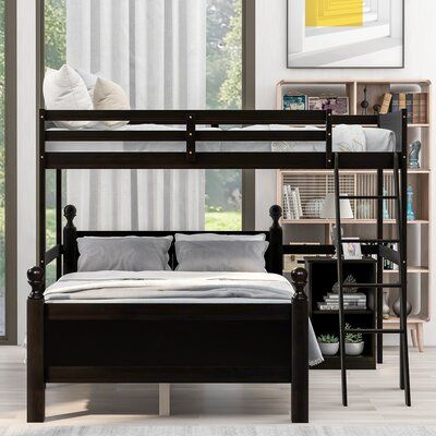 Anum Twin Over Full L Shaped Bunk Bed, Twin Over Full Perpendicular Bunk Bed