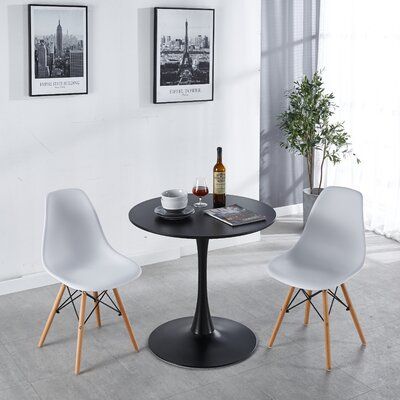 Big Dining Table Set Wood And Chair Kitchen White Round In Black 42 12 W X L Wayfair Havenly Big Dining Table Set Wood, Wayfair Round Kitchen Table And Chairs Set