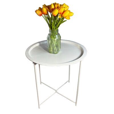 Small Round Folding Tray Metal End, Small Round Side Tables Wayfair
