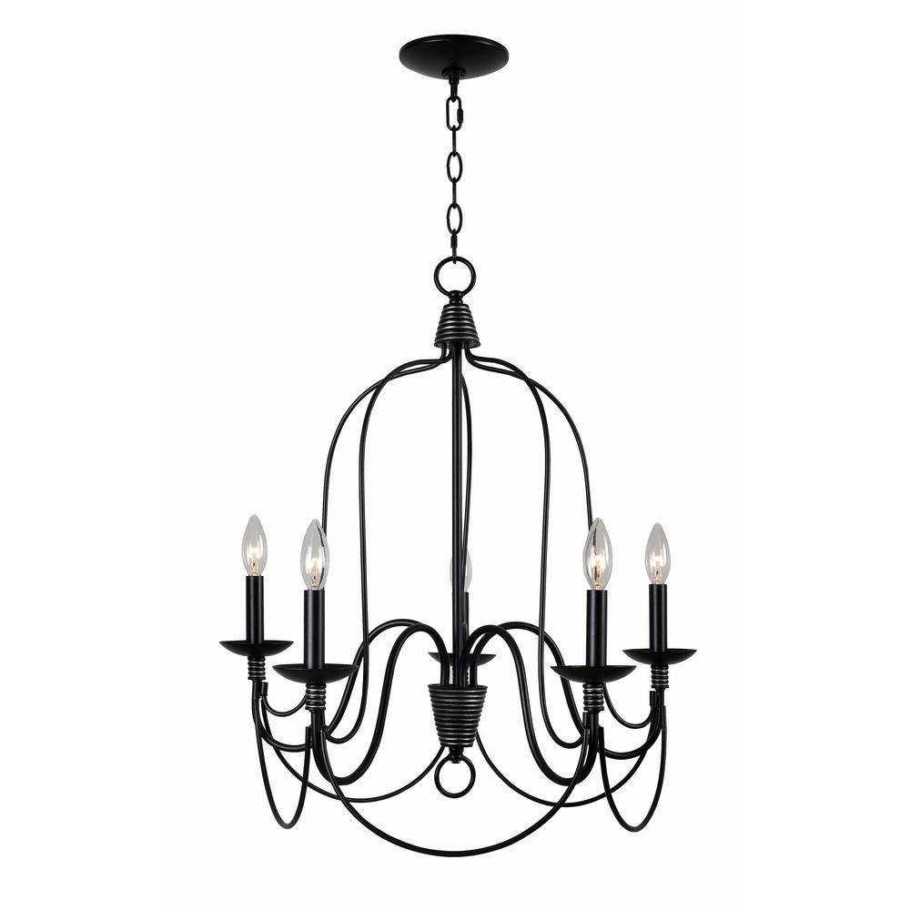 Home Decorators Collection Rivy West 5-Light Oil Rubbed Bronze Chandelier with Silver Highlights