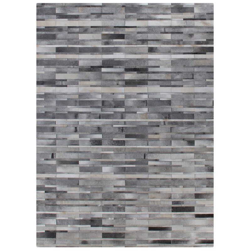 Exquisite Rugs Natural Hide Hand-Woven Cowhide Light Gray Area Rug Rug Size: Rectangle 11'6" x 14'6"