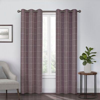 Grahm Striped Blackout Thermal Grommet Single Curtain Panel