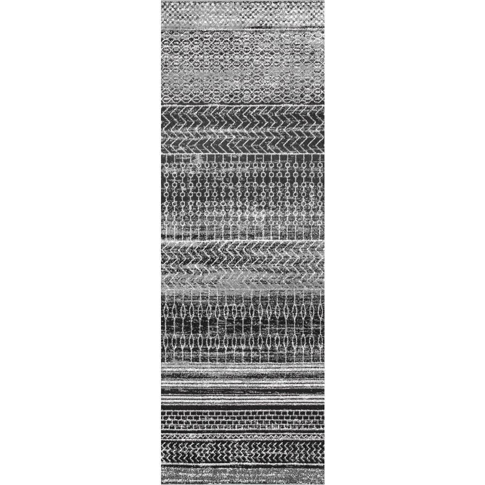 nuLOOM Nova Stripes Dark Gray 2 ft. 6 in. x 14 ft. Runner