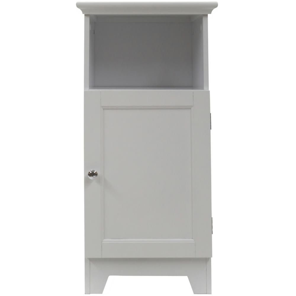 Redmon Contemporary Country 13.5 in. W x 11.75 in. D x 27.5 in. H Free Standing Single Door Cabinet With Shaker Panels in White, WHITE/SHAKER