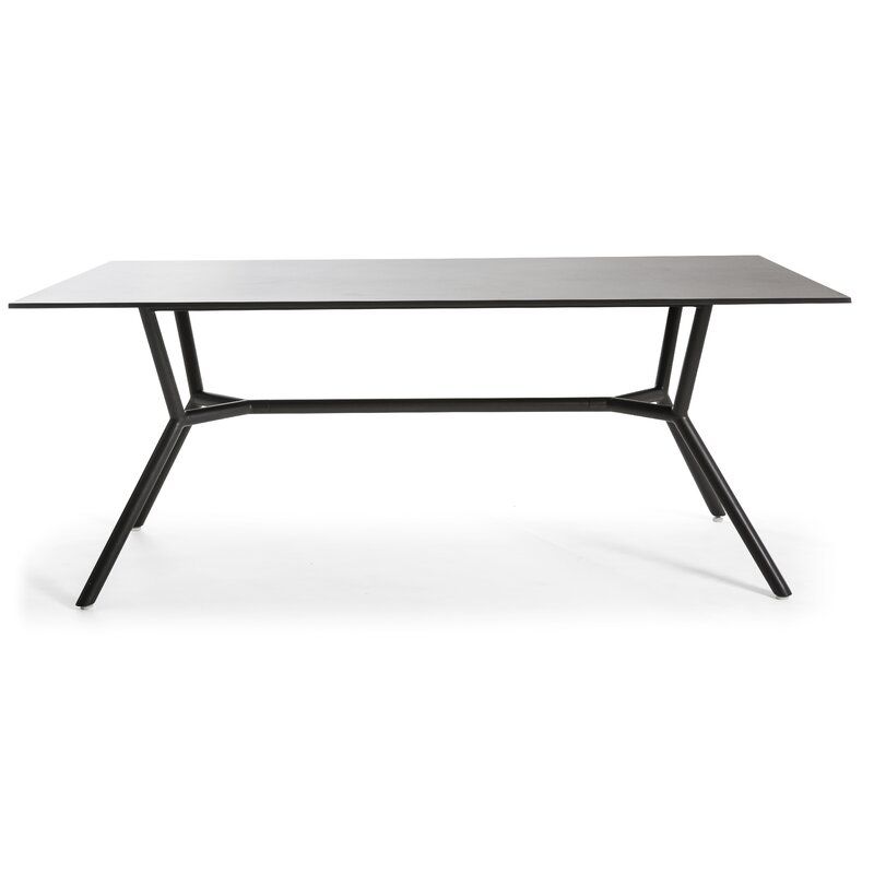 OASIQ Reef  Dining Table Base Color: Anthracite / Cross Bar Anthracite, Top Color: Black HPL