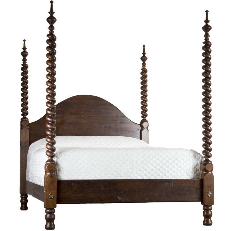 MacKenzie-Dow Barley Twist Four Poster Bed Color: Black, Size: California King
