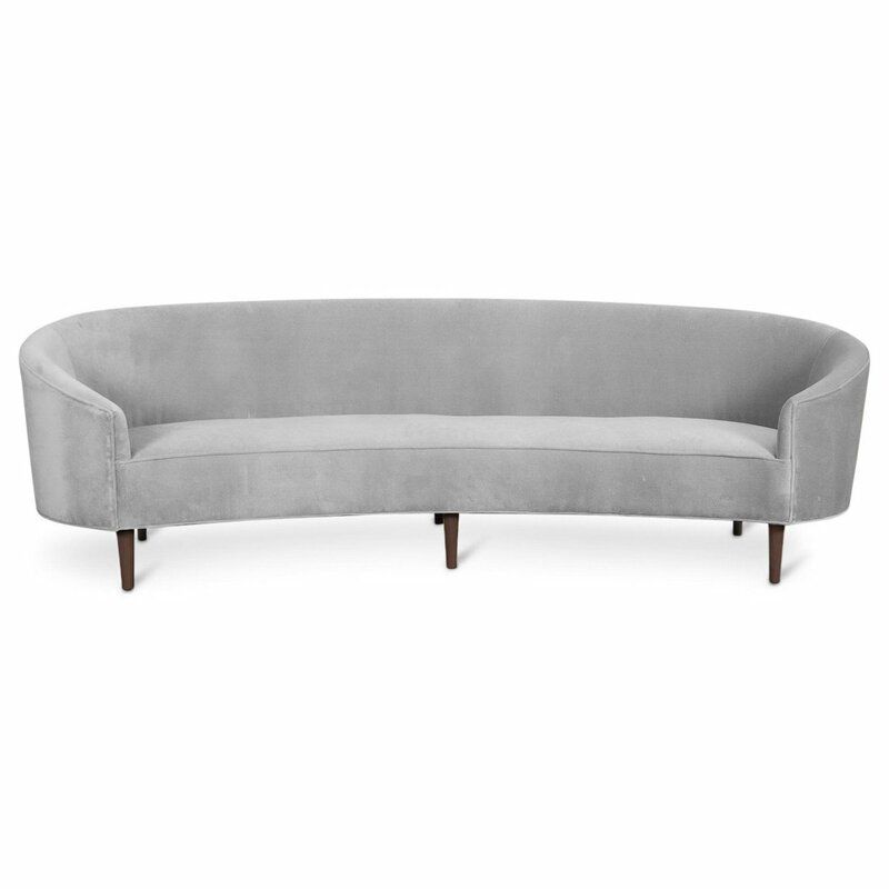 Art Deco Curved Sofa Upholstery: Sharkskin