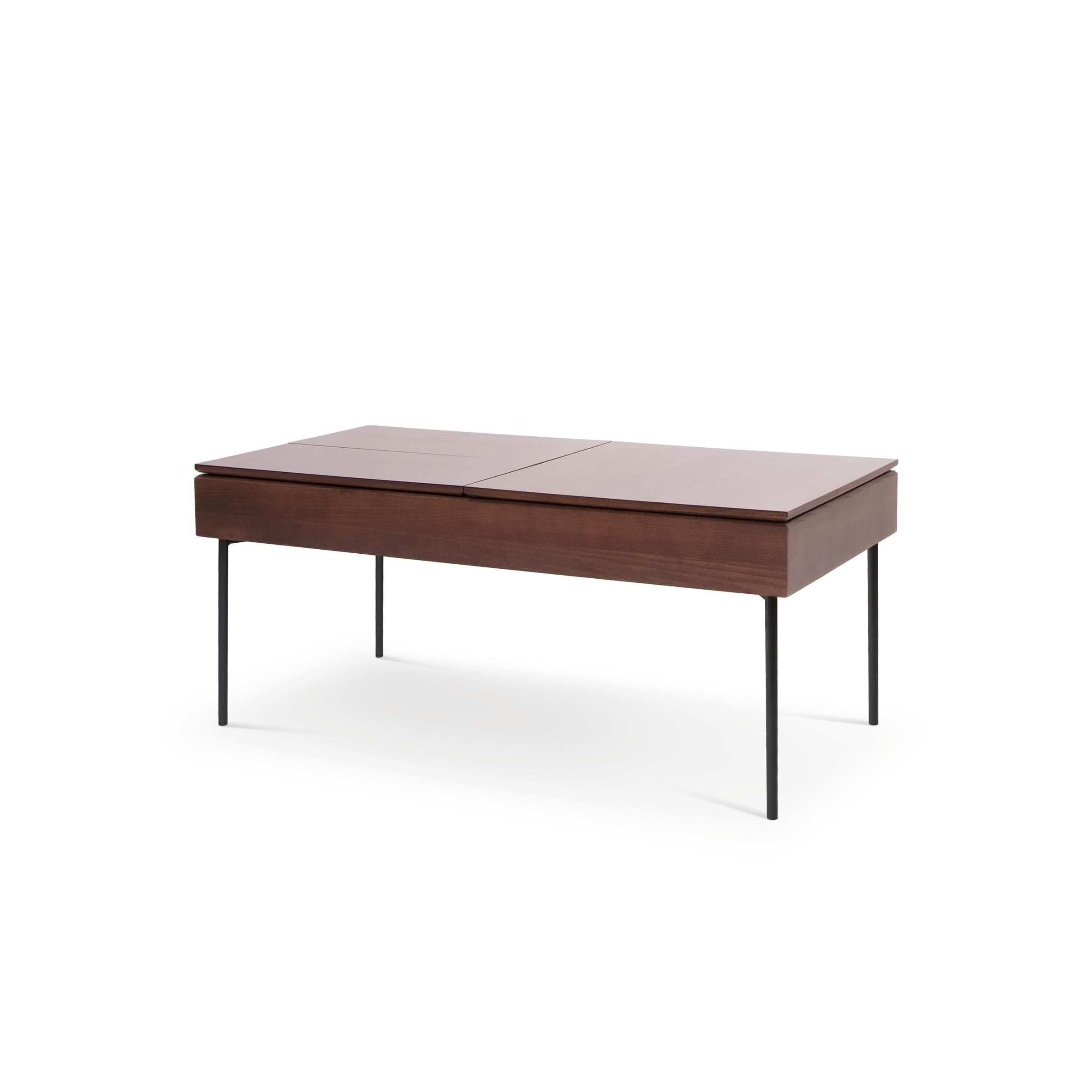 The Carta Coffee Table in Walnut with Straight Legs
