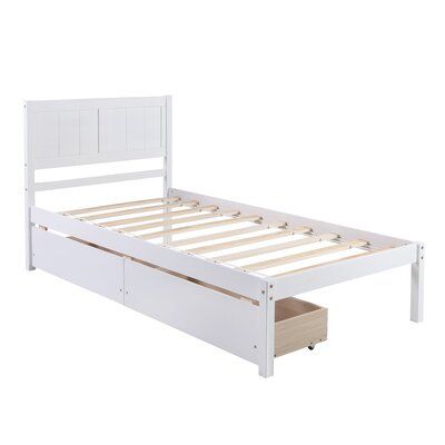 Twin Solid Wood Storage Platform Bed, Wayfair Twin Bed Frame With Storage