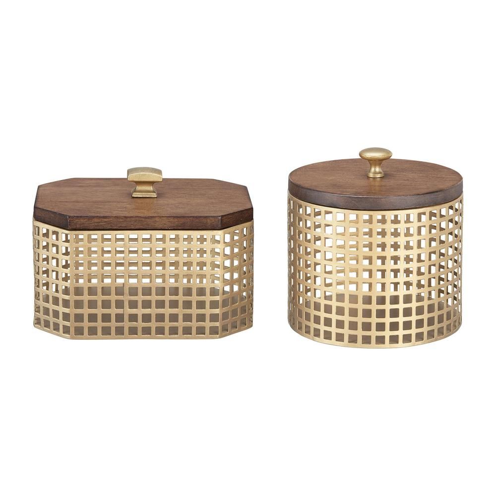 Home Decorators Collection Round and Octagonal Gold Metal Decorative