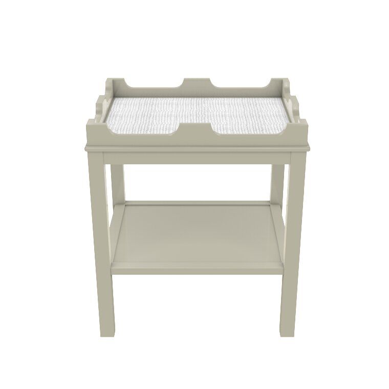 Oomph Edgartown End Table Table Base Color: Rainwashed, Table Top Color: White Painted Raffia