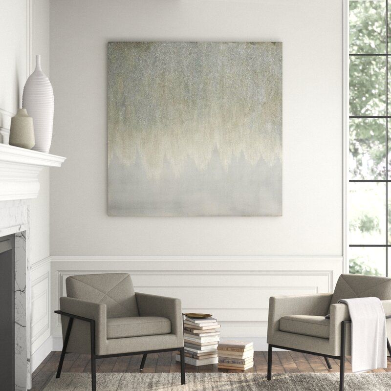 Chelsea Art Studio 'Divine Silver Glitter' by Beverly Fuller - Wrapped Canvas Painting Print Format: Hand Painting, Size: 54" H x 54" W
