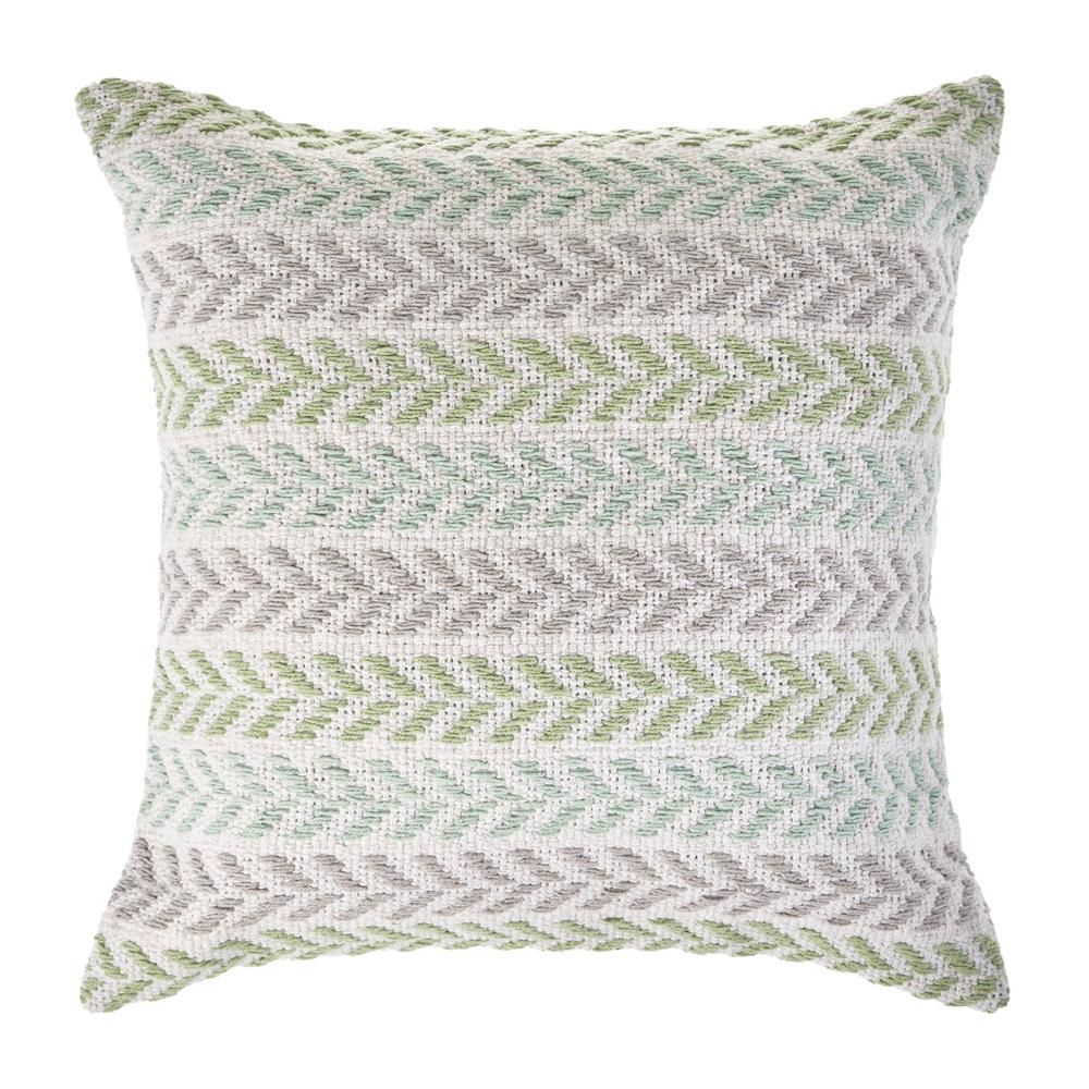 Chevron Lilac and Green 18 in. Standard Throw Pillow Spring Day, Lilac / Green