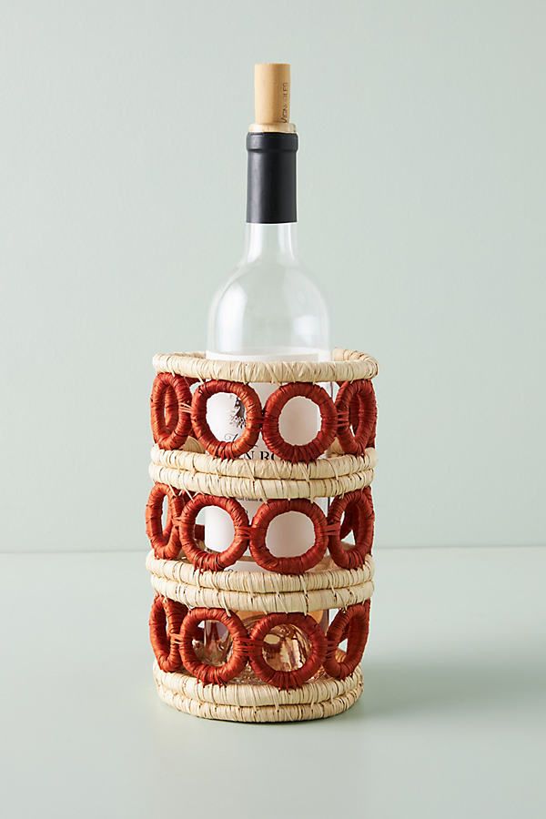 Abachi Wine Bottle Holder By Anthropologie in Brown