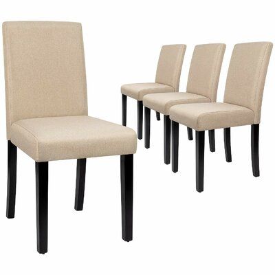 Fellsburg Linen Upholstered Parsons, Wayfair Dining Chairs Oak Legs