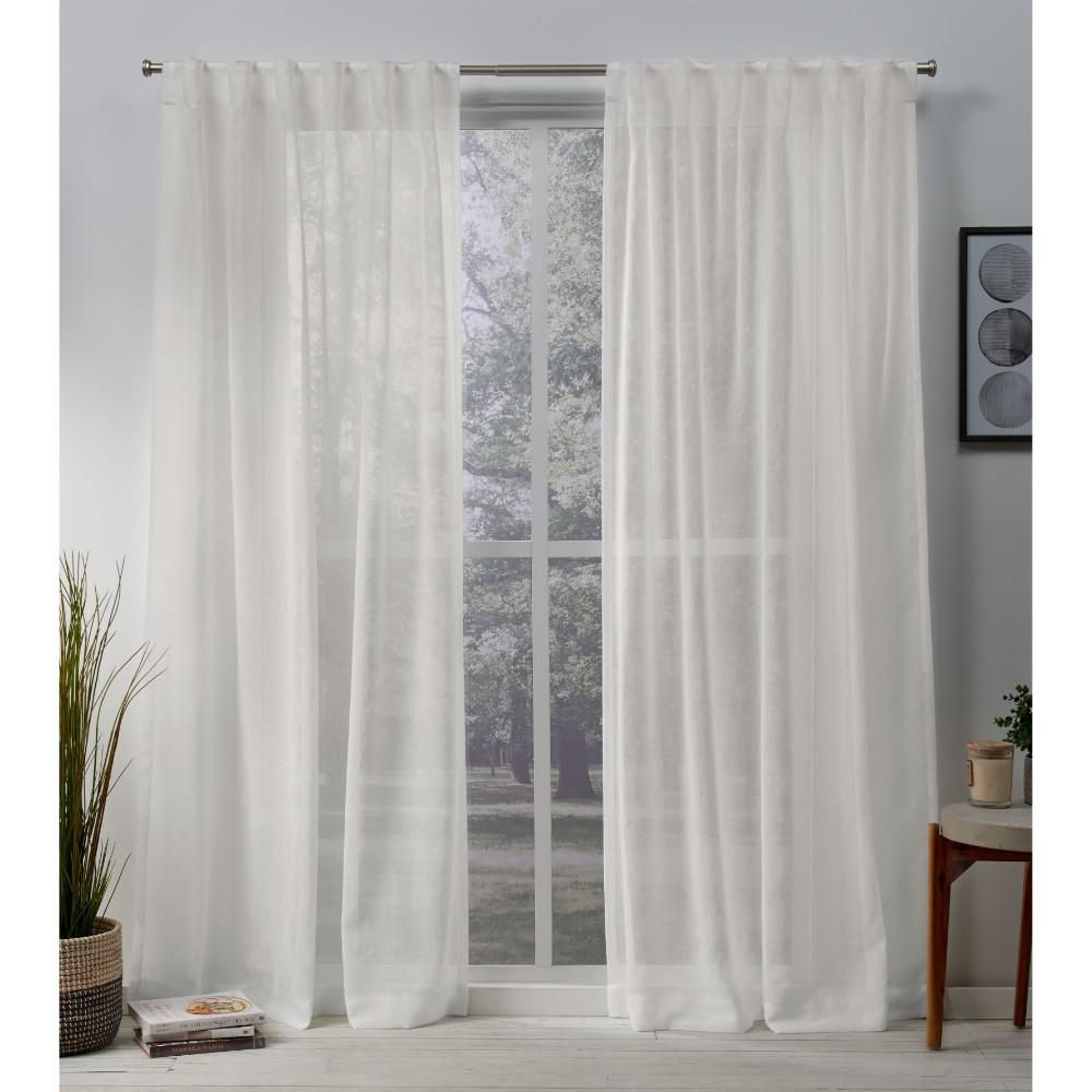 Exclusive Home Curtains Belgian Snowflake Sheer Hidden Top Curtain - 50 in. W x 96 in. L (2 PANELS)
