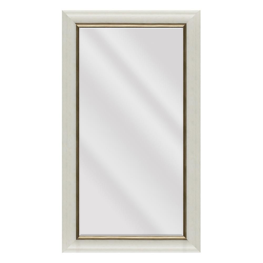 BP INDUSTRIES Daya 24 in. x 48 in. PS Cream With Gold Leaner Mirror