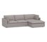 Bolinas Upholstered Left Arm Loveseat with Chaise Sectional, Down Blend Wrapped Cushions, Performance Twill Metal Gray