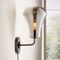 Arren Black Wall Sconce with Milk Angled Shade