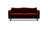 Owens Sofa with Red Bordeaux Fabric and Matte Black legs