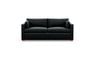 Charly Sleeper Sleeper Sofa with Black Domino Fabric, double down cushions, and Oiled Walnut legs