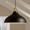 Maddox Black Bell Pendant Large with Brass Socket