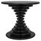 Tahsin Modern Classic Black Hourglass Round Wood Side End Table