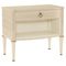Stella French Country Beige Wood 1 Drawer Nightstand