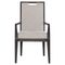 Dean Modern Masculine Grey Upholstered Brown Oak Dining Arm Chair