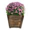 16 in. Dark Flame Wood Tapered Planter, Brown