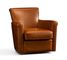 Irving Leather Swivel Armchair, Polyester Wrapped Cushions, Stetson Chestnut