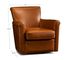 Irving Leather Swivel Armchair, Polyester Wrapped Cushions, Stetson Chestnut