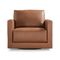 Gather Deep Leather Swivel Chair, Lynx Toffee