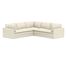 Bolinas Slipcovered 3-Piece L-Shaped Corner Sectional, Down Blend Wrapped Cushions, Park Weave Ivory