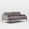 Andes XL Grand Sofa Bench, Poly, Performance Basketweave, Silver, Blackened Brass
