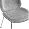 Interlude Luna Modern Grey Chenille Silver Steel Dining Side Chair - Set of 2